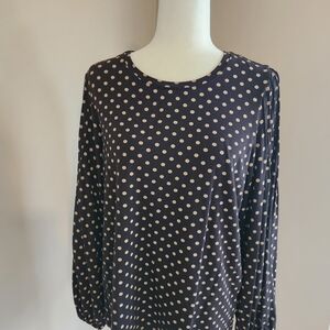 LC Lauren Conrad Black Polka Dot Blouse